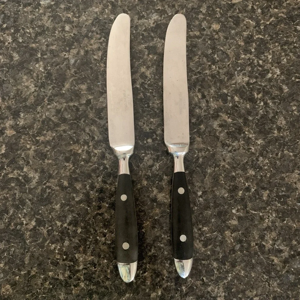 Hampton Silversmiths BISTRO BLACK Butter Knives Lot Set of 2 Stainless